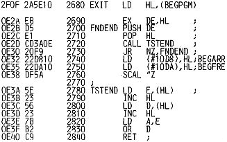 ZEAP Z80 Assembler – Source Listing